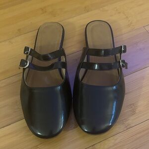 Chic Black Double-Strap Women's Mules